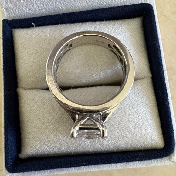 1.55 CT VS2 PRINCESS CUT LAB GROWN DIAMOND ENGAGEMENT RING 14K GOLD - Picture 3 of 11